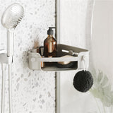 Umbra Flex Eckduschablage zum Kleben, in Grau, rostfreies Eckduschregal, ohne Bohren