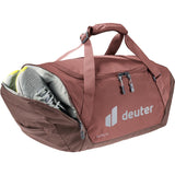 deuter Duffel 50, Reisetasche, caspia-raisin (braun), mit Seitentasche und Netzinnentasche