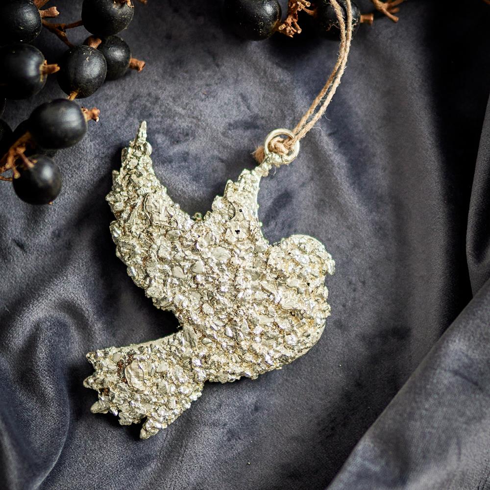 Bloomingville Sarika Weihnachtsanhänger Gold Metall Vogel Christbaumschmuck