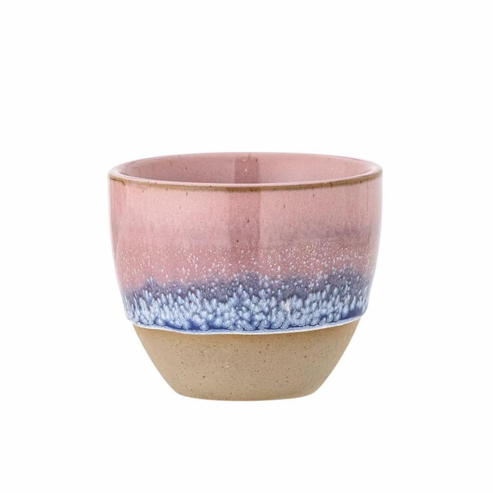 Bloomingville Paula Becher Rose Steingut D7xH8 cm – rosa stapelbare Trinkbecher