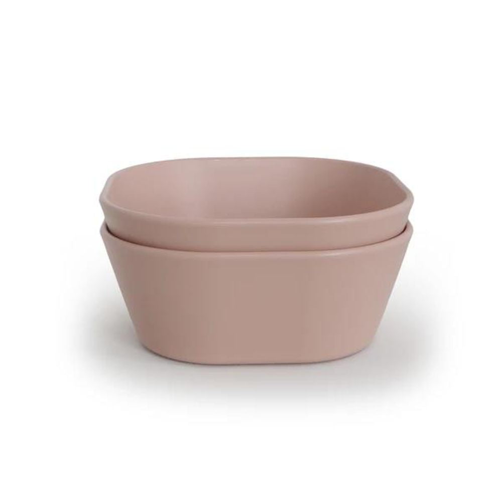 Mushie Kinderschüssel 2er Set, Blush, quadratisch, BPA-frei