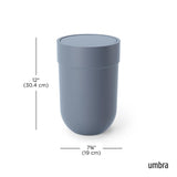 Umbra Touch Abfalleimer 6 L mit Schwingdeckel, in Schieferblau, Kosmetikeimer, Papierkorb, Badezimmereimer