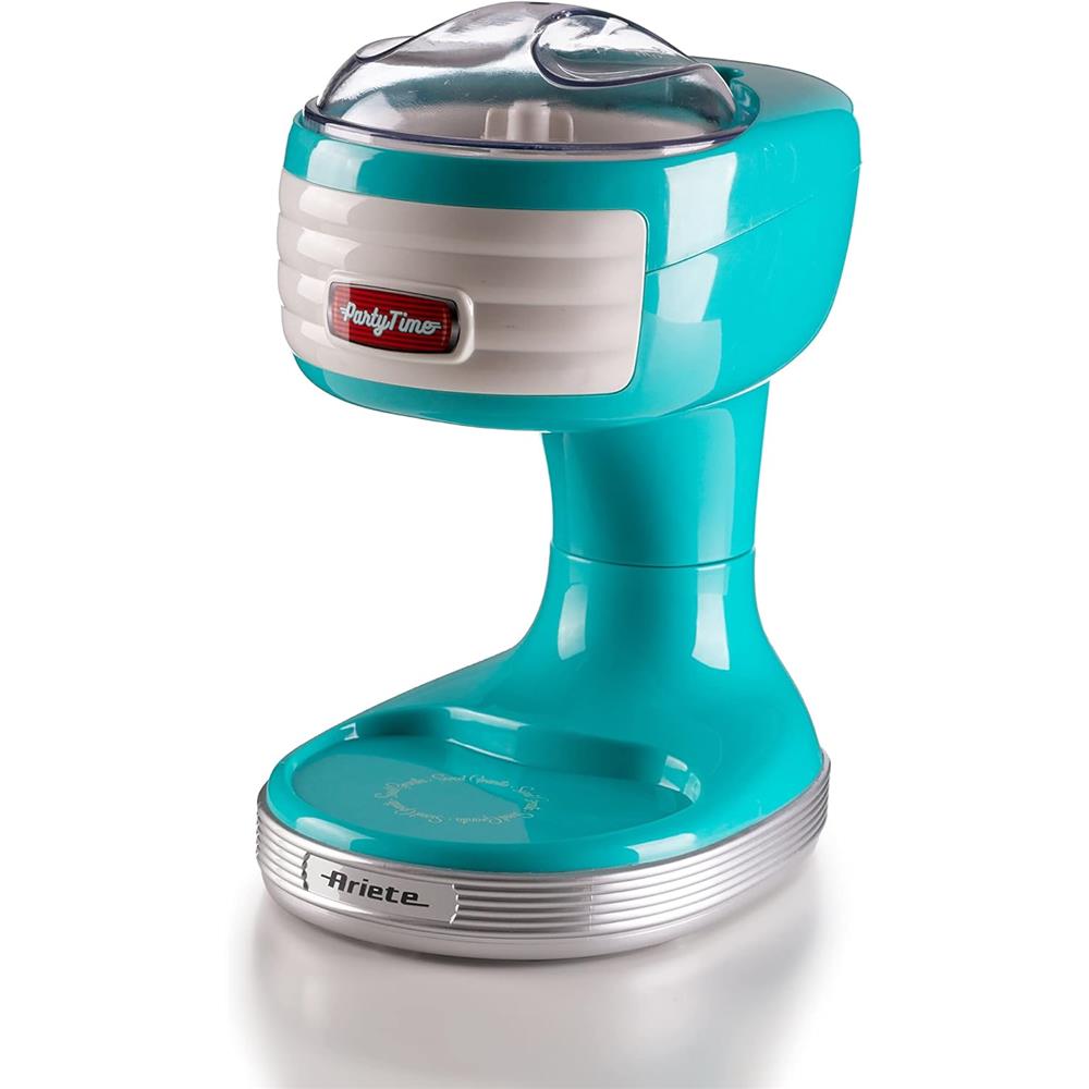 Ariete Party Time Ice Crusher, Blau, Eiscrusher für Cocktails & Slush, Retro-Design, 50er Jahre-Stil