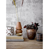 Bloomingville Avo Blumentopf 12 x 12cm Weiß Braun Kringel Terrakotta Übertopf dänisches Design