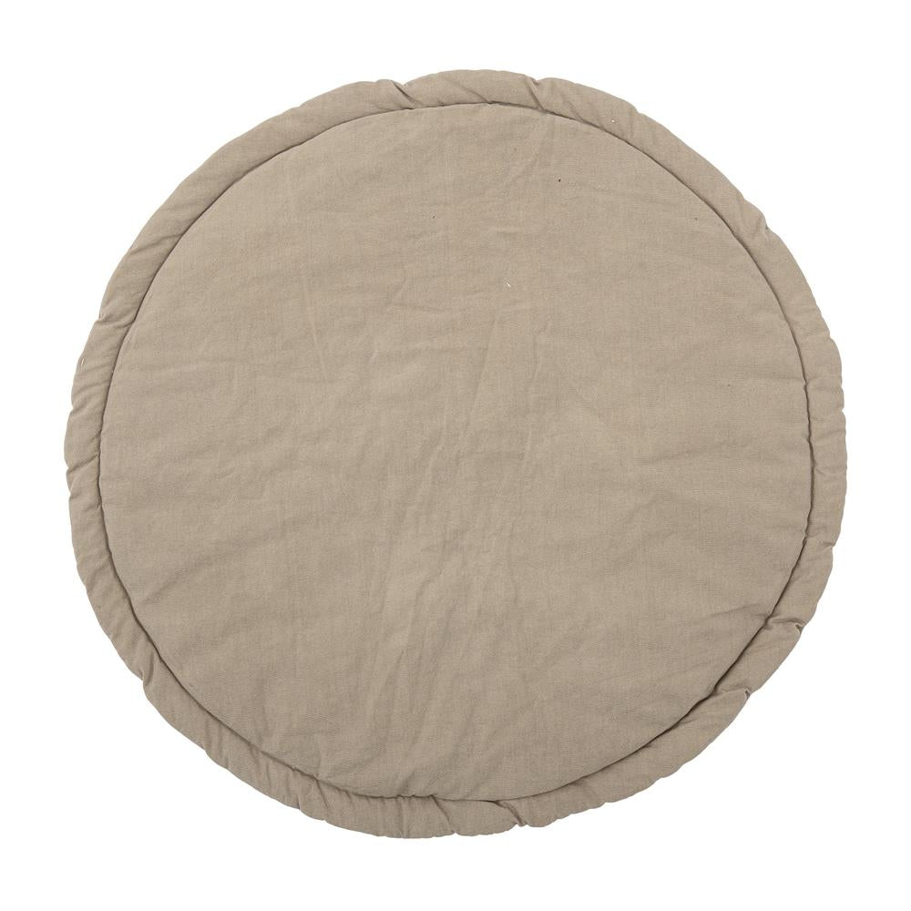 Bloomingville MINI Miko Spielmatte Zootiere 100cm rund Braun Baumwolle Spielteppich dänisches Design