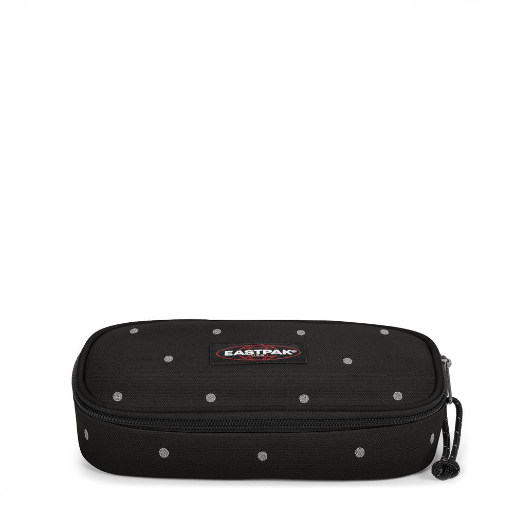 Eastpak OVAL SINGLE, Federmäppchen, DotsBlackSilver (schwarz), mittelgroße Federmappe, Federtasche
