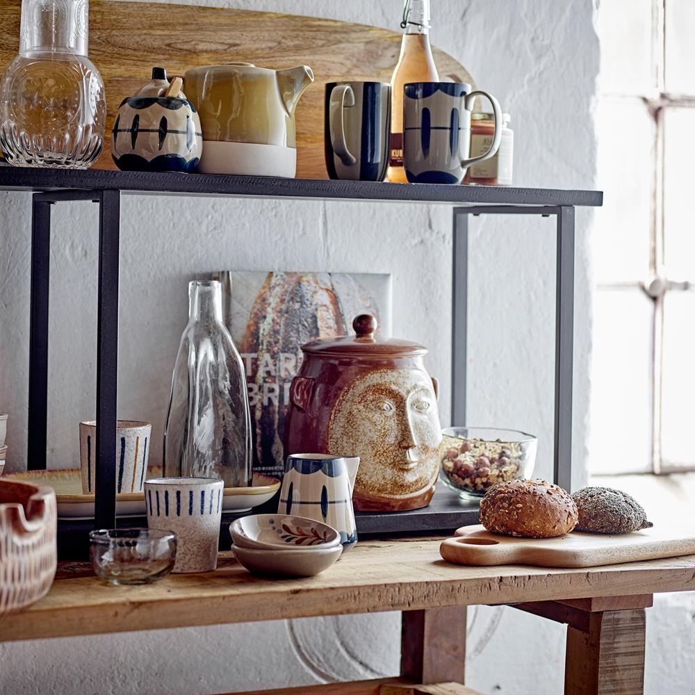 Bloomingville Allium Milchkännchen Zuckerdose Steingut blau 2er Set