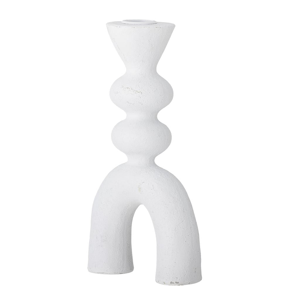 Bloomingville Syra Kerzenhalter Weiß Polyresin L11xH21xW5 cm – minimalistischer Einzelhalter