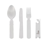 NILS CAMP Camping Besteckset Edelstahl - 3-teilig mit Etui & Flaschenöffner für Outdoor & Camping