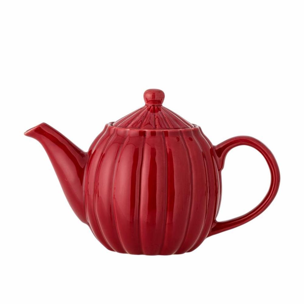 Bloomingville Latina Teekanne, Rot, 1 Liter, Steingut, dänisches Design