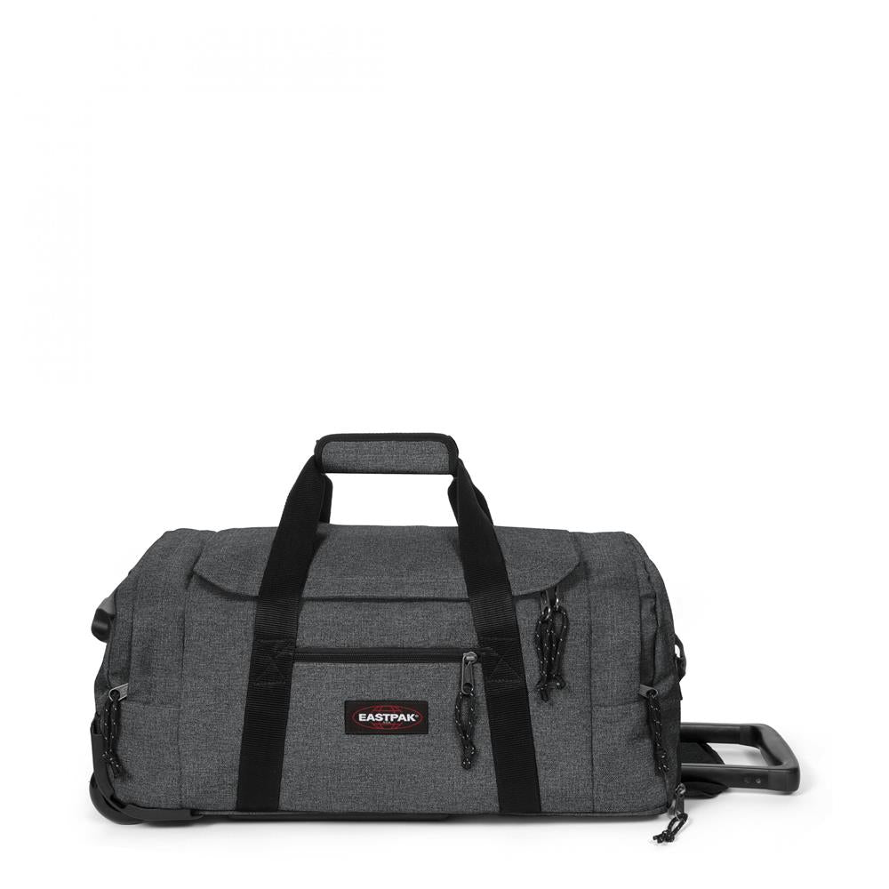 Eastpak LEATHERFACE S +, Kleine Reisetasche, Black Denim (grau), 41L, mit 2 Rädern
