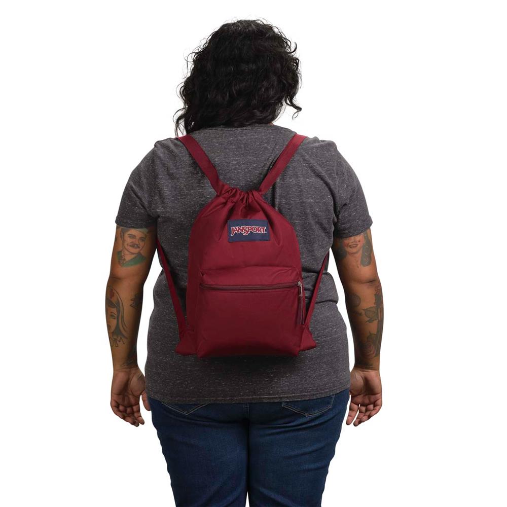 JanSport Drawsack, Russet Red (rot), 14L, Sportbeutel mit Kordelzug