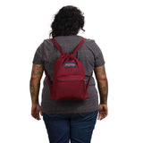 JanSport Drawsack, Russet Red (rot), 14L, Sportbeutel mit Kordelzug