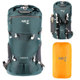 NILS CAMP Trekkingrucksack Kjolen 40L in Grün - Outdoor Rucksack mit Belüftung & Regenhülle