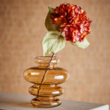 Bloomingville Kayn Vase gelb - skulpturale Glasvase für Wohnzimmer & Dekoration