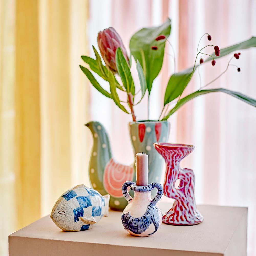 Bloomingville Ryker Kerzenhalter Bunt Steingut Deko 10cm