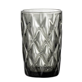 Bloomingville Asana Trinkglas Grau 400ml Glas Facettenmuster spülmaschinenfest