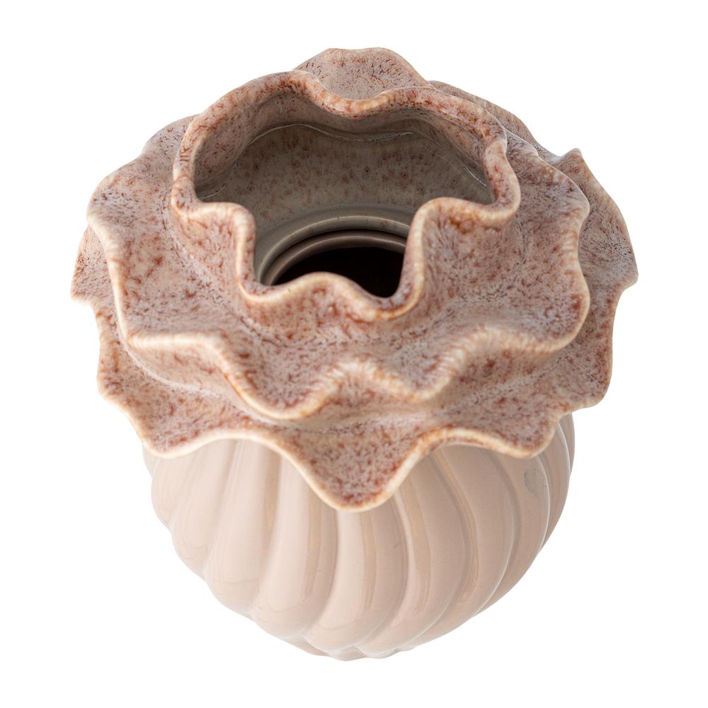 Bloomingville Petalia Vase Rose Steingut D15,5xH17 cm – elegante Rosenvase