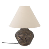 Bloomingville Carolla Tischlampe aus Steingut in Braun – dekorative Lampe fürs Wohnzimmer
