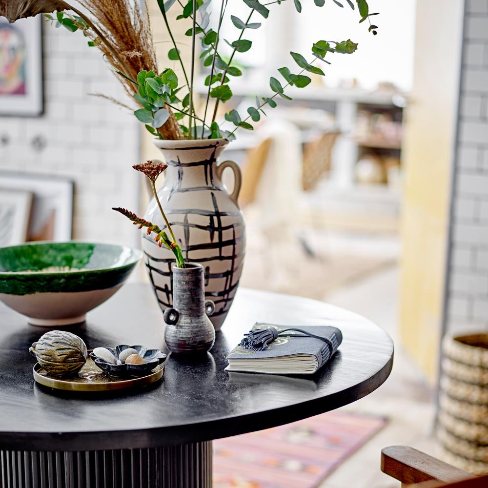 Bloomingville Casaya Vase braun L10 cm aus Steingut – dekorative Vase für Wohnzimmer