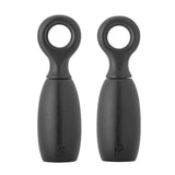 Bloomingville Martim Salz- und Pfeffermühlen-Set – Schwarzes Gummibaumholz, 2er Set mit Grifföffnung