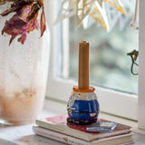 Bloomingville Feast Kerzenhalter, Blau, Nussknacker Kerzenständer Steingut