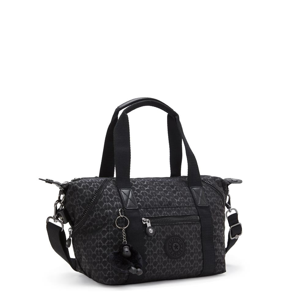 Kipling ART MINI, Mini Tote Bag, Signature Emb (schwarz), Handtasche mit Schultergurt