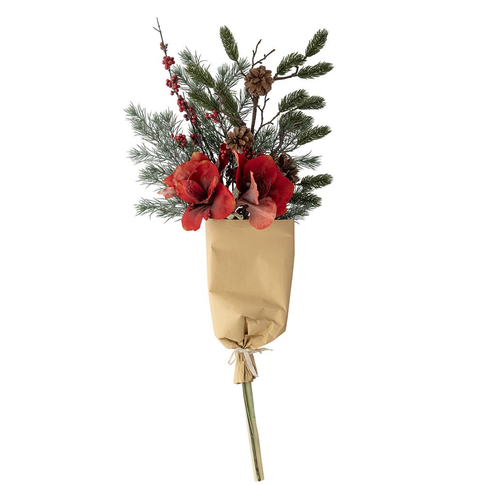 Bloomingville Rubia Blumenstrauß Rot Kunstblumen Weihnachtsdeko 105 cm