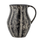 Bloomingville Aswan Krug in Schwarz aus Steingut, handbemalt