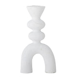 Bloomingville Syra Kerzenhalter Weiß Polyresin L11xH21xW5 cm – minimalistischer Einzelhalter