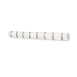 Umbra Flip Wandgarderobe, Garderobenleiste in Weiß, mit 8 beweglichen Haken in Silber