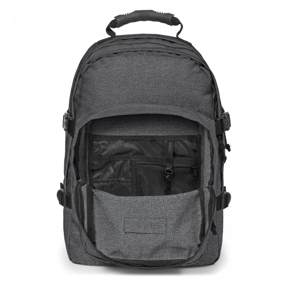 Eastpak PROVIDER, Großer Rucksack, Black Denim (grau), 33L, mit Flaschenhalter und Laptopfach