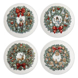 Bloomingville Valentin Teller, Grün, Steingut, D12,5xH2 cm, 4er Set