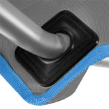 NILS CAMP Campingstuhl Grau-Blau - gepolsterter Klappstuhl mit Armlehnen für Camping, Garten & Angeln