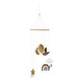 Bloomingville MINI Vigge Mobile, Sonne und Mond, Braun, Kinderzimmer, Dekoration, dänisches Design