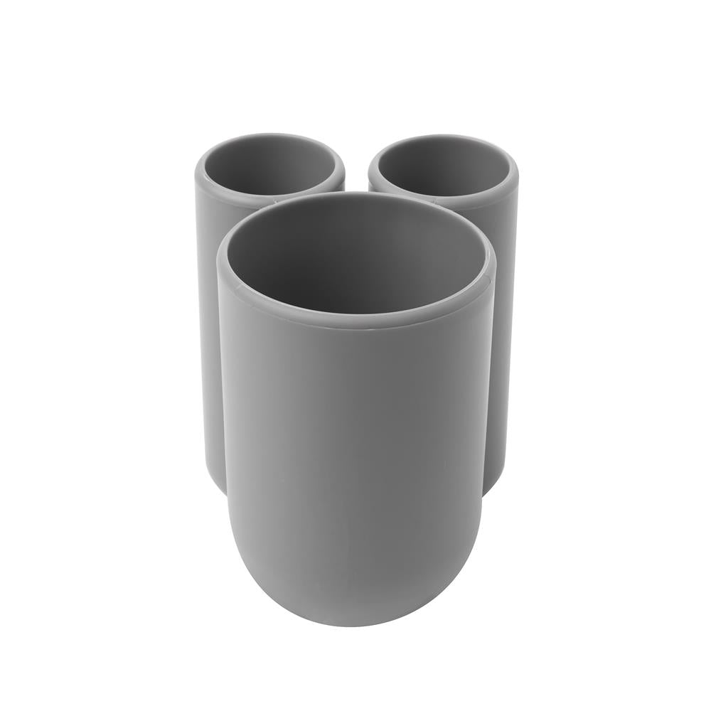 Umbra Touch Zahnputzbecher, Zahnbürstenhalter und Becher für Make-Up, Grau