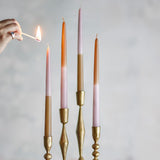 Bloomingville Burma Kerze, 4er Set, Rose, Stabkerze/Tafelkerze, handgefertigt