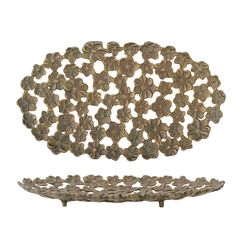 Bloomingville Micha Tablett Messing Aluminium 43,5x25 cm Dekotablett