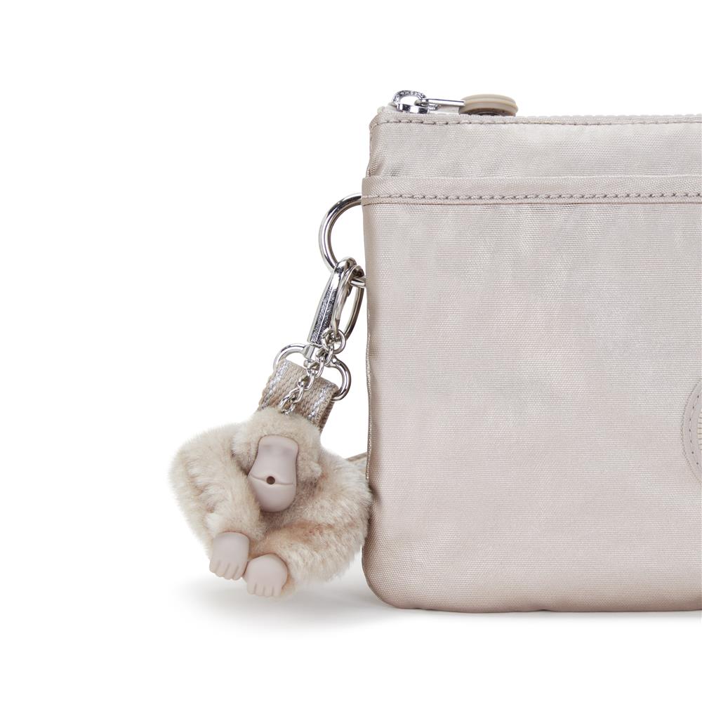 Kipling RIRI, Kleine Umhängetasche, Metallic Glow (beige), Schultertasche, Crossbody