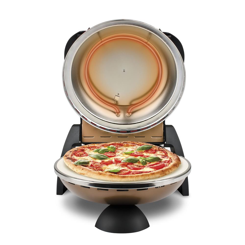 G3Ferrari elektrischer Pizzaofen Delizia 1200 W für Pizza Ø 31cm kupfer Pizzamaker mit feuerfestem Naturstein