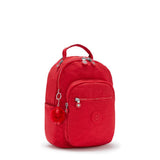 Kipling SEOUL S, Kleiner Schulrucksack mit 11-Zoll-Tabletfach, 14L, Red Rouge (rot)