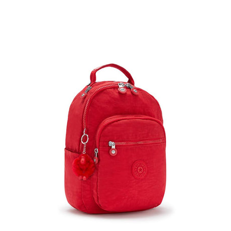 Kipling SEOUL S, Kleiner Schulrucksack mit 11-Zoll-Tabletfach, 14L, Red Rouge (rot)