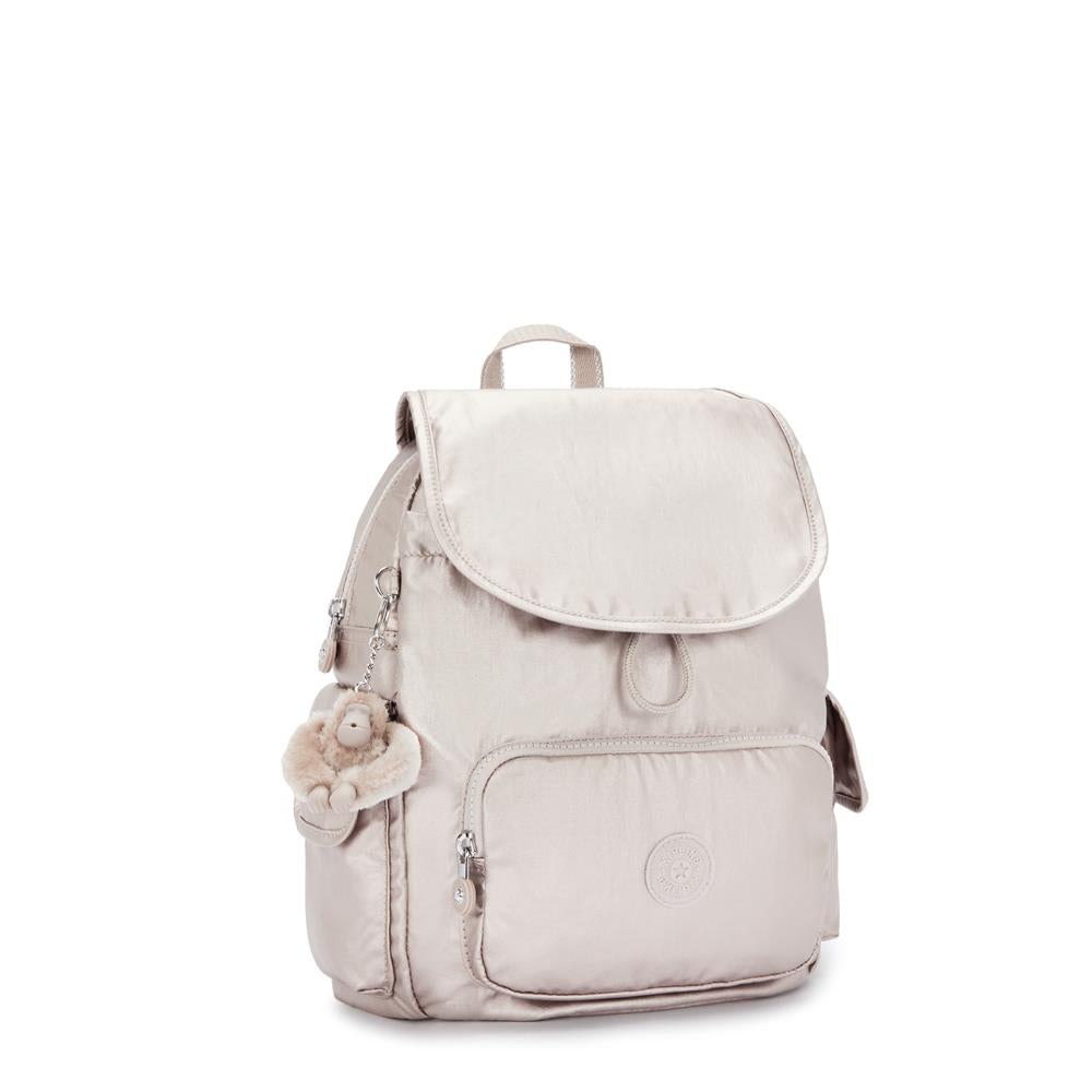 Kipling CITY PACK S, Kleiner Rucksack, Metallic Glow (beige), 9L, Kompakt & Stylisch