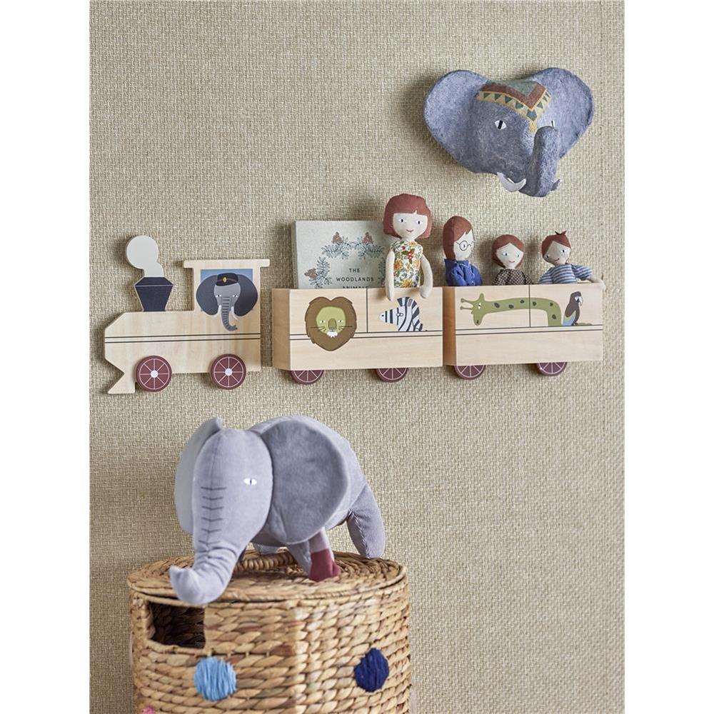 Bloomingville MINI Elli Wanddekoration, Grau, Elefantenkopf aus Papiermaché