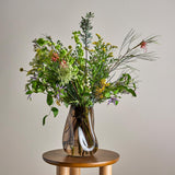 Bloomingville Ingolf Glasvase, Braun, 26 cm Blumenvase Dekovase mit gedrehter Form