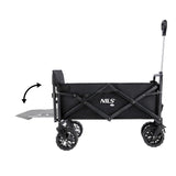 NILS CAMP Bollerwagen faltbar 160L in Schwarz - Campingwagen für Strand & Garten