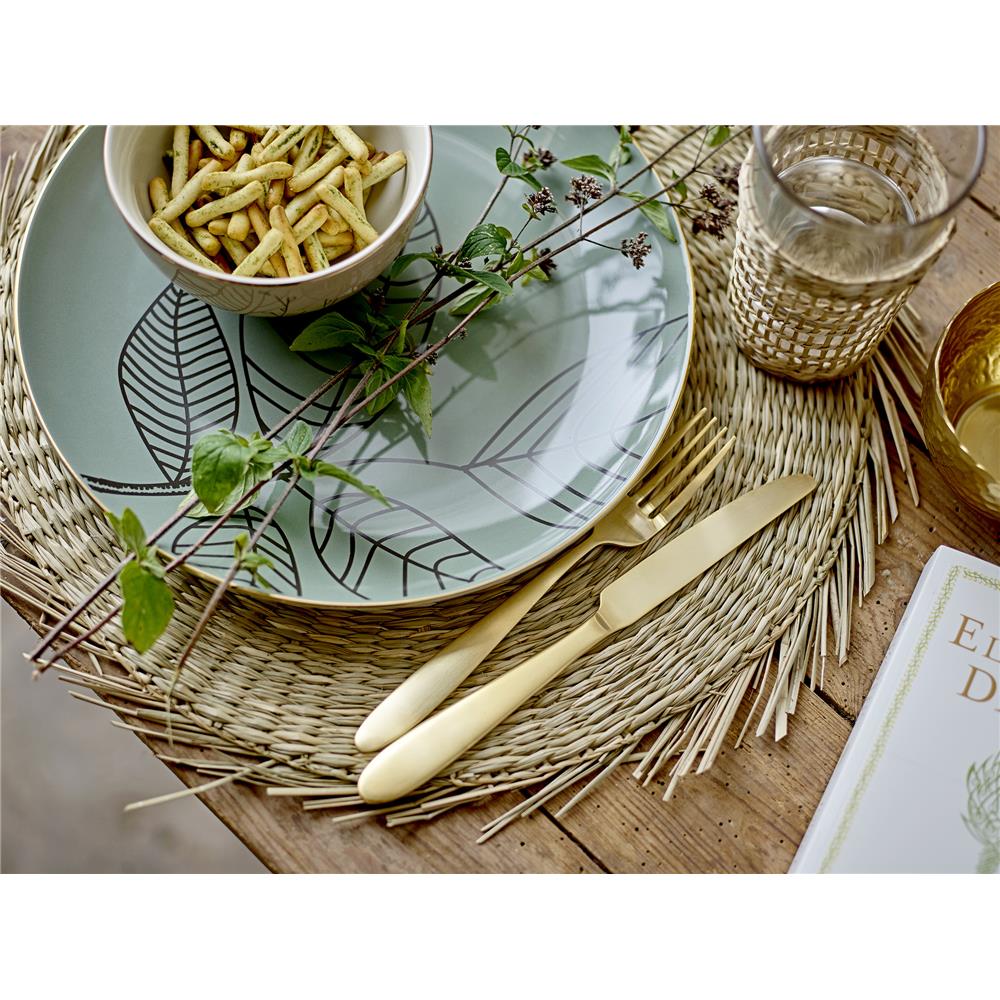 Bloomingville Besteckset 4-teilig Gold beschichtet Messer Gabel Löffel Besteck Dänisches Design