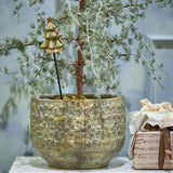Bloomingville Geenie Pflanzenstecker Weihnachtsbaum Grün Steingut 24 cm