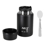 NILS CAMP Speisethermos 550 ml Schwarz Edelstahl Thermobehälter auslaufsicher