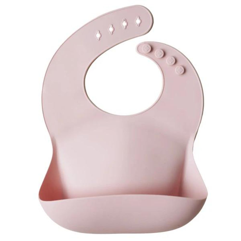Mushie Silikon-Lätzchen, Blush, mit Auffangschale, BPA-frei